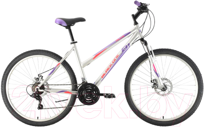 Велосипед Black One Alta 26 D 2021 (16, серебристый/фиолетовый/розовый)