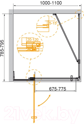 Душевой уголок Cezares SLIDER-AH-1-80-100/110-GRIGIO-Cr