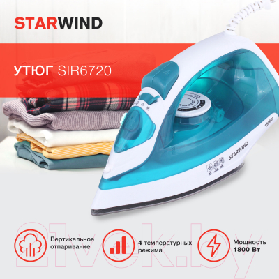 Утюг StarWind SIR6720 (зеленый/белый)