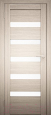Дверь межкомнатная Юни Амати 03 40x200 (дуб беленый/стекло белое)
