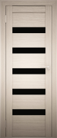 Дверь межкомнатная Юни Амати 03 40x200 (дуб беленый/стекло черное) - 