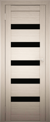 Дверь межкомнатная Юни Амати 03 40x200 (дуб беленый/стекло черное)