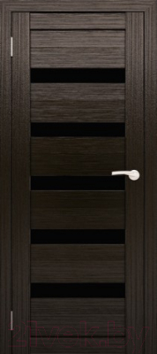 Дверь межкомнатная Юни Амати 03 40x200 (дуб венге/стекло черное)