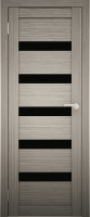 Дверь межкомнатная Юни Амати 03 40x200 (дуб дымчатый/стекло черное) - 