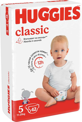 Подгузники детские Huggies Classic Jumbo 5 (42шт) - 
