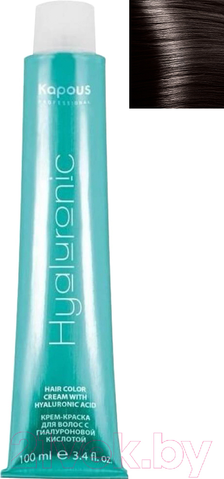 Крем-краска для волос Kapous Hyaluronic Acid с гиалуроновой кислотой 3.0 (темно-коричневый)