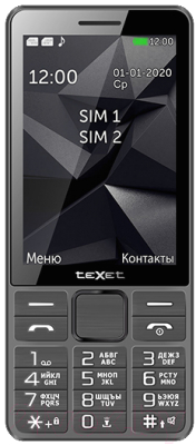 Мобильный телефон Texet TM-D324 (серый)