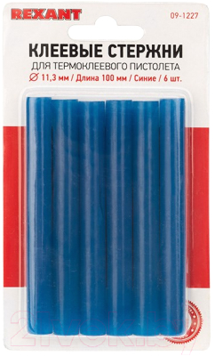 Клеевые стержни Rexant 09-1227 (6шт, синий)