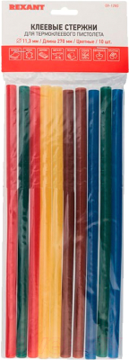 Клеевые стержни Rexant 09-1280 (10шт, цветной)