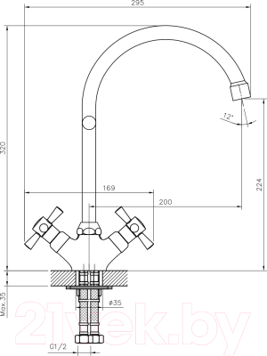 Смеситель Decoroom DR51028 (зеленый/хром)