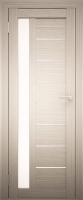 Дверь межкомнатная Юни Амати 04 40x200 (дуб беленый/стекло белое) - 