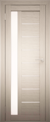 Дверь межкомнатная Юни Амати 04 40x200 (дуб беленый/стекло белое)
