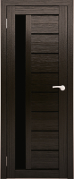 Дверь межкомнатная Юни Амати 04 40x200 (дуб венге/стекло черное) - 