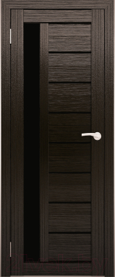 Дверь межкомнатная Юни Амати 04 40x200 (дуб венге/стекло черное)