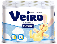 Туалетная бумага Veiro Classic 2х слойная (24рул, белый) - 