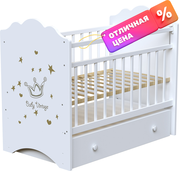 Детская кроватка VDK Baby Vintage маятник-ящик