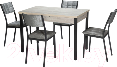 Обеденный стол Древпром Денвер М65 110-140x68 (наоми/ноги квадратные графит)
