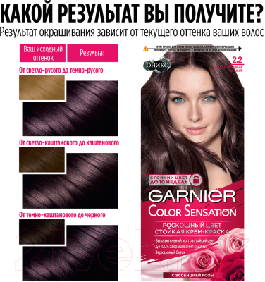 Крем-краска для волос Garnier Color Sensation 2.2 (перламутровый черный)