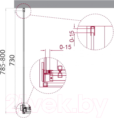 Душевая стенка BelBagno ACQUA-80-FIX-C-Cr