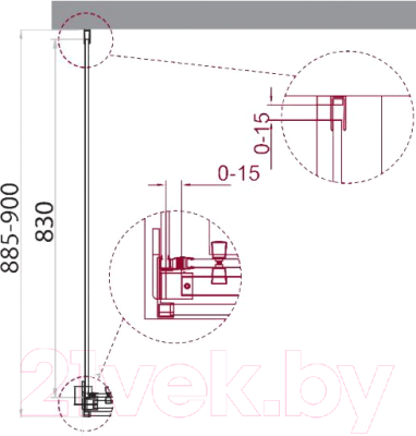 Душевая стенка BelBagno ACQUA-90-FIX-C-Cr