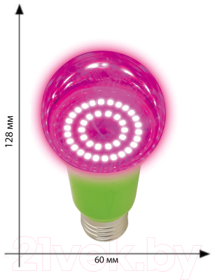 Лампа для растений Uniel LED-A60-15W/SPSB/E27/CL PLP30GR / UL-00004582