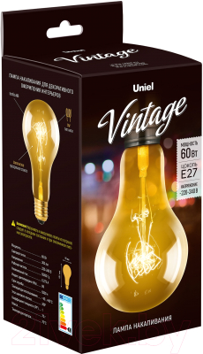 Лампа Uniel Vintage IL-V-A95-60-GOLDEN-E27 SW01 / UL-00000477