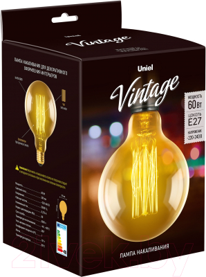 Лампа Uniel Vintage IL-V-G125-60-GOLDEN-E27 VW01 / UL-00000480