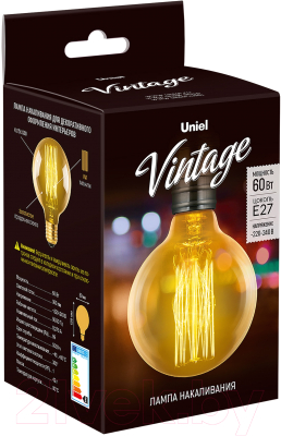 Лампа Uniel Vintage IL-V-G80-60-GOLDEN-E27 VW01 / UL-00000478