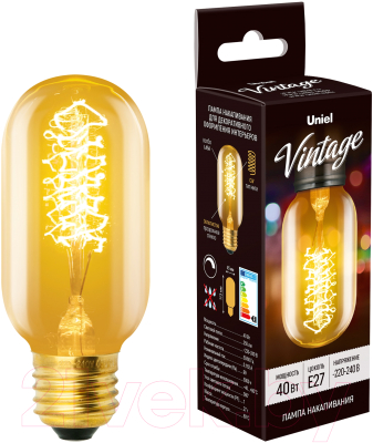 Лампа Uniel Vintage IL-V-L45A-40-GOLDEN-E27 CW01 / UL-00000486