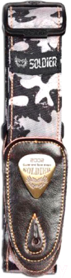 Ремень для гитары Soldier STP13061 (черный/белый)