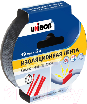 Изолента Unibob Самослипающаяся 19мм x 5м / 48888 (черный)