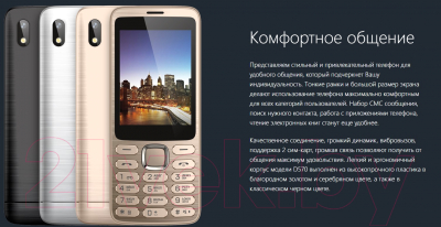 Мобильный телефон Vertex D570 (серебристый)