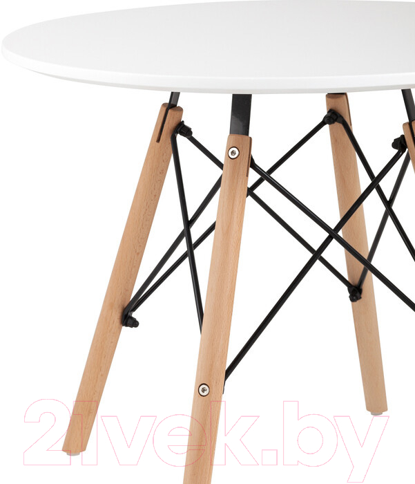 Обеденный стол Stool Group Eames / T005-C D60 (белый/дерево)