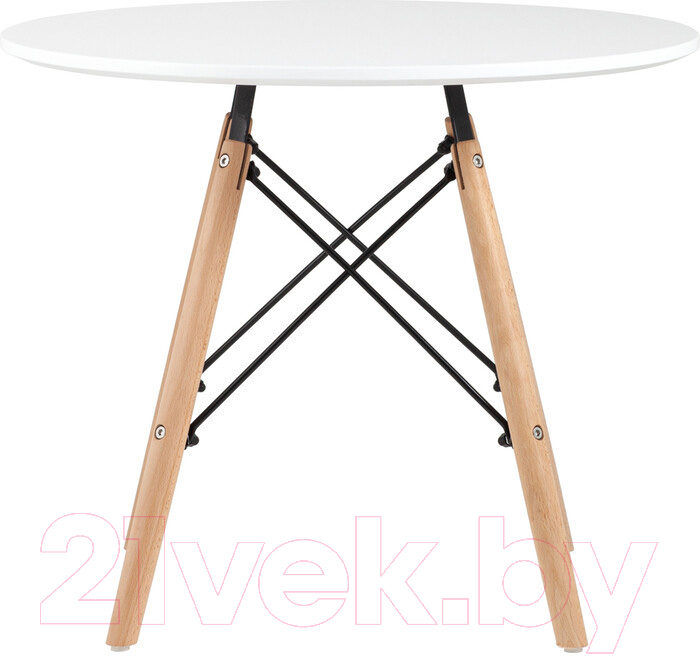 Обеденный стол Stool Group Eames / T005-C D60 (белый/дерево)