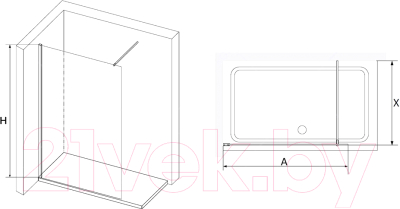 Изображение товара Душевая стенка RGW WA-010 B / 351001008-14 (80x195)