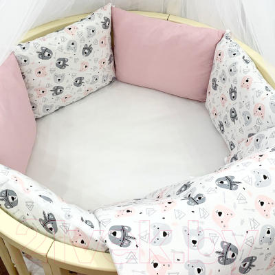 

Комплект постельный в кроватку DreamTex, Медвежата в розовом