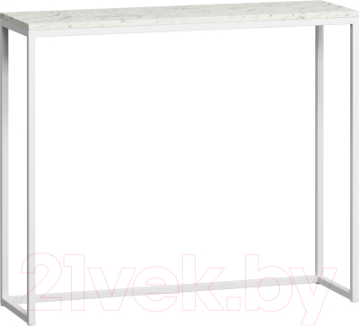 Консольный столик Loftyhome Мальборк / mb040207 (мрамор сноу с белым основанием)