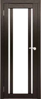 Дверь межкомнатная Юни Амати 11 40x200 (дуб венге/стекло белое)