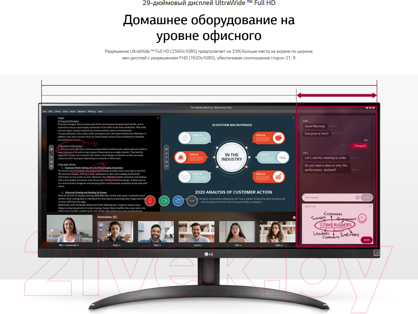 Монитор LG 29WP500-B