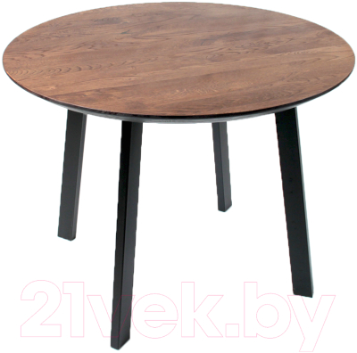 Обеденный стол Alta Round 1100 (мореный дуб/M черный)