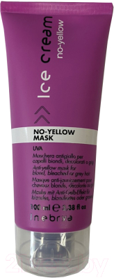 Тонирующая маска для волос Inebrya Mask No Yellow антижелтая для осветленных и седых волос (100мл)