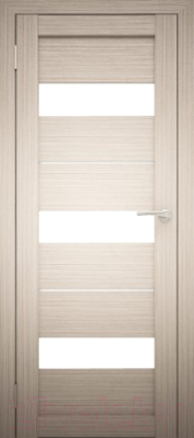 Дверь межкомнатная Юни Амати 12 40x200 (дуб беленый/стекло белое)