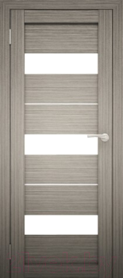 Дверь межкомнатная Юни Амати 12 40x200 (дуб дымчатый/стекло белое)