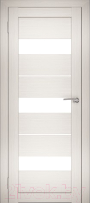 Дверь межкомнатная Юни Амати 12 40x200 (эшвайт/стекло белое)
