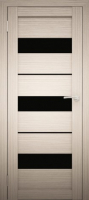 Дверь межкомнатная Юни Амати 12 40x200 (дуб беленый/стекло черное) - 