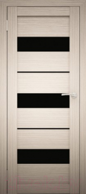 Дверь межкомнатная Юни Амати 12 40x200 (дуб беленый/стекло черное)