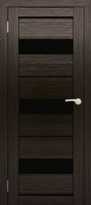 Дверь межкомнатная Юни Амати 12 40x200 (дуб венге/стекло черное)