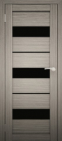 Дверь межкомнатная Юни Амати 12 40x200 (дуб дымчатый/стекло черное) - 