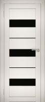 Дверь межкомнатная Юни Амати 12 40x200 (эшвайт/стекло черное) - 