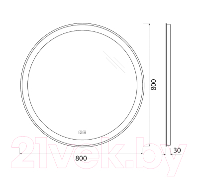 Зеркало BelBagno SPC-RNG-800-LED-TCH-WARM